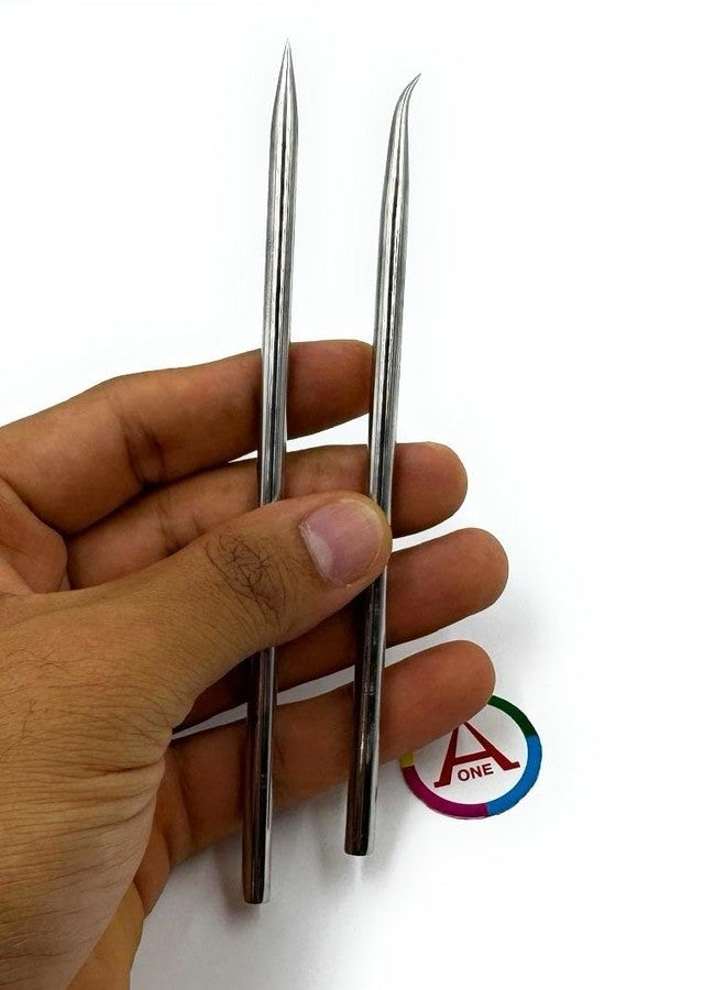 أون مجموعة أدوات تلميع رفيعة من الفولاذ من Aone، قطعتان، مستقيمة ومنحنية، 6.5 بوصة، لتثبيت الإطارات، وتشكيل الطين المعدني، والنقش، وصناعة المجوهرات، وتطبيق رقائق الذهب/الفضة أو الكيومبو، وصناعة الساعات، وصناعة النماذج، والحرف اليدوية. - Image 2